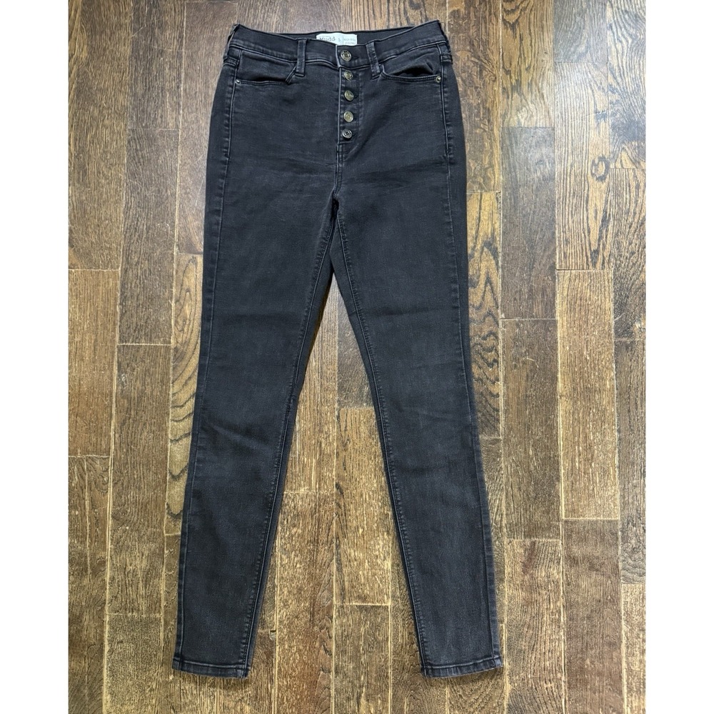 Mudd Jeans Women's 5 (W24xL27) FLX Stretch High Rise Jegging Black Button Fly